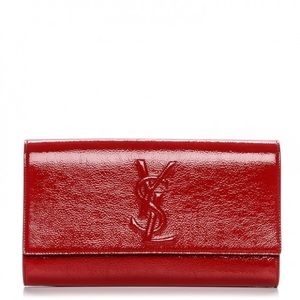 SAINT LAURENT Belle De Jour Clutch Red